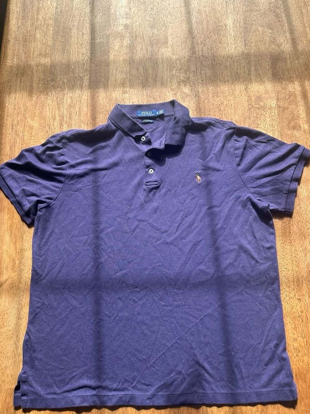 Polo Ralph Lauren Men's Custom Slim Fit Soft Cotton Polo Shirt Purple XL